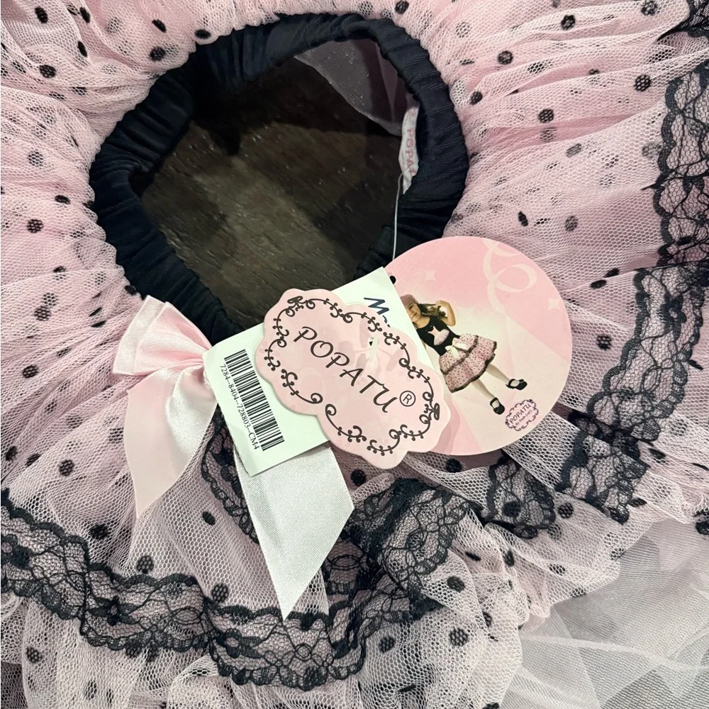 Popatu Pink and Black Polka Dot Tutu